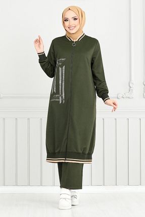 ست بالاتنه و پائین تنه خاکی زنانه بافتنی ModaMerve - کد 898065875