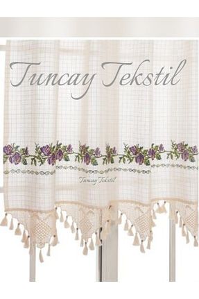 پرده زمینه بنفش کتان TUNCAY TEKSTİL - کد 69394288