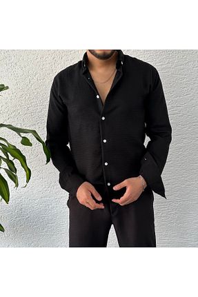 پیراهن مشکی مردانه اسلیم tetramoda - کد 846722713