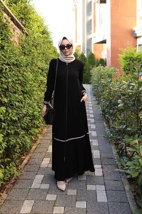 کلاه و ابایا مشکی زنانه پنبه پلی استر Moda İncir - کد 746593380