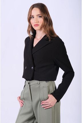کت مشکی زنانه رگولار Brand Up - کد 869290970