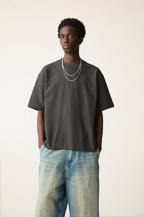 تیشرت طوسی مردانه Boxy Pull & Bear - کد 897215743