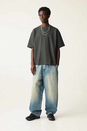تیشرت طوسی مردانه Boxy Pull & Bear - کد 897215743