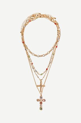 گردنبند جواهر طلائی زنانه آهن Bershka - کد 898087568