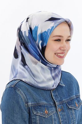 روسری سرمه ای ساتن SURA İPEK - کد 898095973