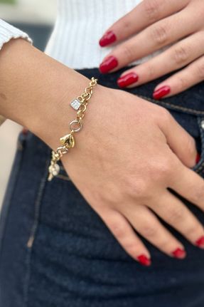 دستبند طلا زرد زنانه 14 عیار Utku Kuyumculuk - کد 898110442