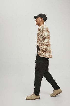 شلوار مشکی مردانه پنبه - الاستین Jack & Jones - کد 349750985