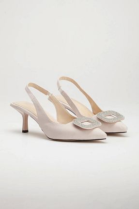 کفش پاشنه بلند کلاسیک سفید زنانه ساتن Satenora - کد 898095644