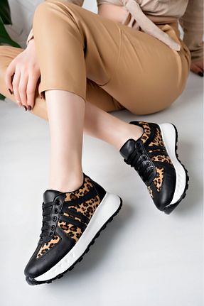 کفش اسنیکر مشکی زنانه بند دار moda sara - کد 898097958