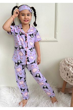 ست لباس راحتی بنفش بچه گانه چاپی LİLLYPİCCA - کد 898100032