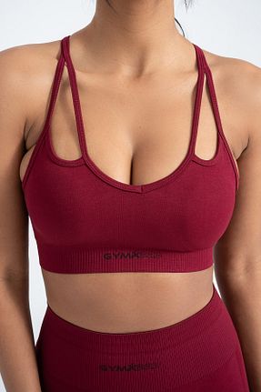 نیم تنه اسپرت زرشکی زنانه لیکرا gymxprofit - کد 898223581