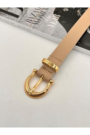 کمربند بژ زنانه چرم مصنوعی MODAM HİFA - کد 898115770