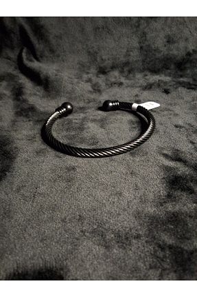 دستبند استیل (فولاد) مشکی مردانه استیل (فولاد) Loyal - کد 898117425