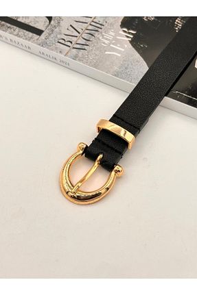 کمربند مشکی زنانه چرم مصنوعی MODAM HİFA - کد 898120006