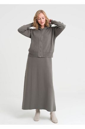 ست بالاتنه و پائین تنه طوسی زنانه تریکو Armağan - کد 898700895