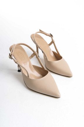 کفش پاشنه بلند کلاسیک بژ زنانه چرم مصنوعی SEREL35SHOES - کد 898118056