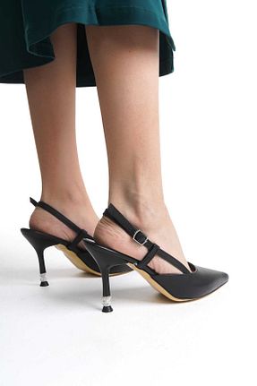 کفش پاشنه بلند کلاسیک مشکی زنانه چرم مصنوعی SEREL35SHOES - کد 898117492