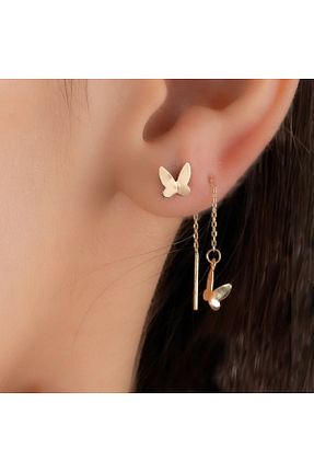 گوشواره طلا طلائی زنانه 8 عیار YCL JEWELLERY - کد 898801785
