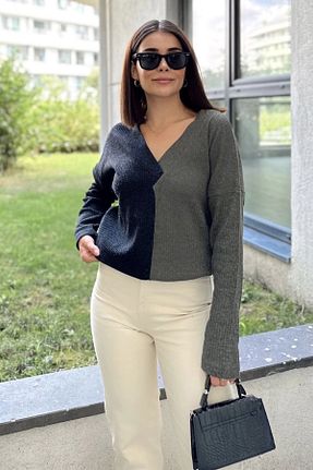 پلیور خاکی زنانه رگولار New Laviva - کد 763882519