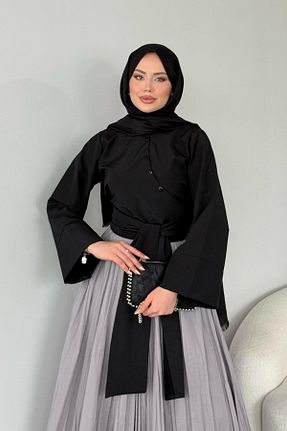 پیراهن حجاب مشکی زنانه 3/4 Boy HAZA MODA - کد 898141741