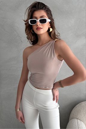 بلوز بژ زنانه ساده sportiness - کد 898139326