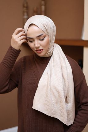 شال بژ زنانه ویسکون Silk Home - کد 898155525