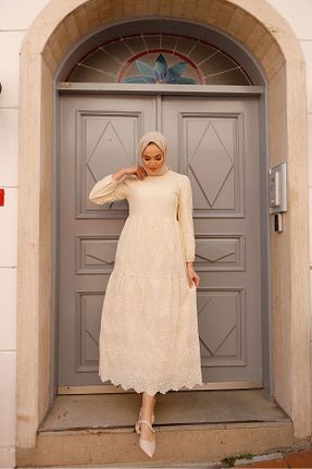 لباس بژ زنانه بافتنی ETEKEVİM - کد 898161049