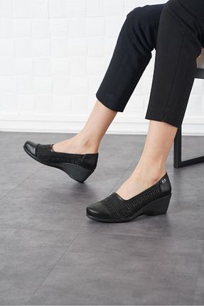 کفش پاشنه بلند پر مشکی زنانه پاشنه متوسط (5-9 سانتی متر) Moda Pie - کد 898159646