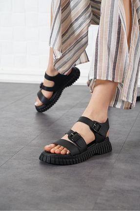 صندل مشکی زنانه پاشنه تخت Moda Pie - کد 898161285