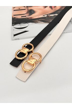 کمربند مشکی زنانه چرم مصنوعی Descoin - کد 898156966