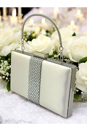 کیف مجلسی سفید زنانه پارچه ای Wedding Fashion - کد 906440610