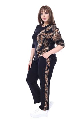 ست گرمکن سایز بزرگ مشکی زنانه مخلوط ویسکون MELSAY - کد 898179443