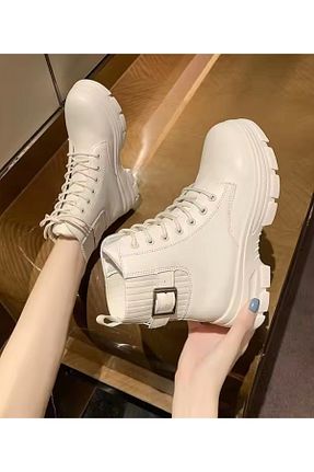 بوت / نیم بوت سفید زنانه پاشنه تخت ARDSU - کد 898181668