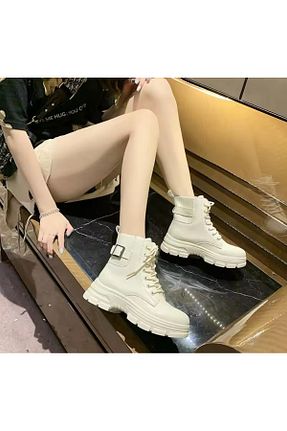بوت / نیم بوت سفید زنانه پاشنه تخت ARDSU - کد 898181668