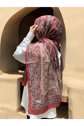 شال زرشکی زنانه پنبه ای Baştacı - کد 873335789