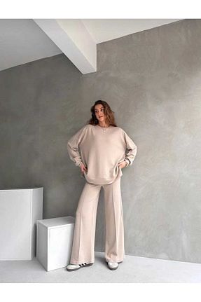 ست بالاتنه و پائین تنه بژ زنانه بافتنی dshee woman - کد 898185125