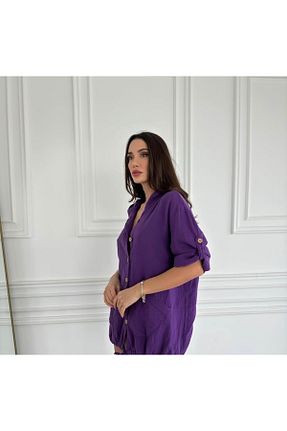 پیراهن بنفش زنانه رگولار Butik - کد 897603844