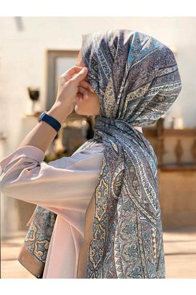 شال قهوه ای زنانه پنبه ای Baştacı - کد 856080022
