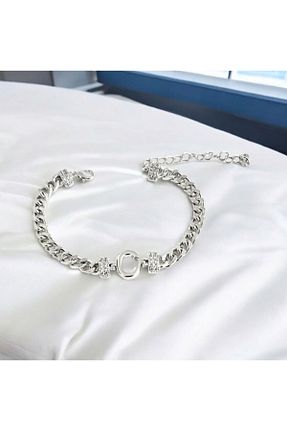 دستبند استیل (فولاد) طوسی زنانه استیل (فولاد) AKSESUARIM - کد 898184992