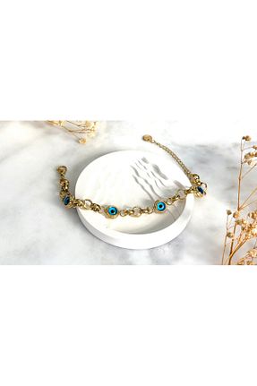 دستبند استیل (فولاد) زرد زنانه استیل ضد زنگ arya luxe - کد 898183898