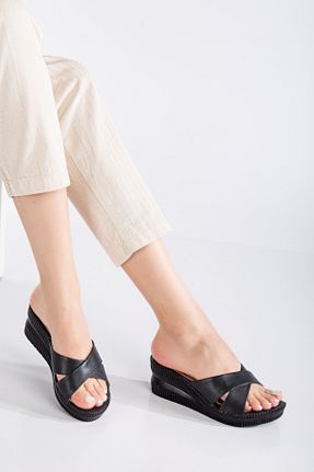 کفش پاشنه بلند پر مشکی زنانه پاشنه متوسط (5-9 سانتی متر) kabkabi - کد 655987148