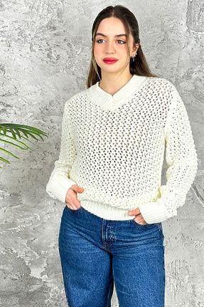 پلیور نباتی زنانه Ajurlu ATE ÖZGÜNEŞ TRİKO TEKSTİL - کد 898203339