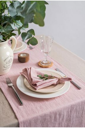 سرویس آمریکائی صورتی مربع Linen Mood - کد 898201980