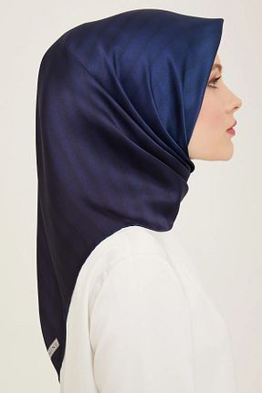 روسری سرمه ای کرپ ساتن ابریشم Armine - کد 887924001