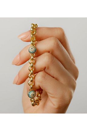 دستبند استیل (فولاد) طلائی زنانه استیل (فولاد) HAYALLER ÜLKESİ - کد 240885702