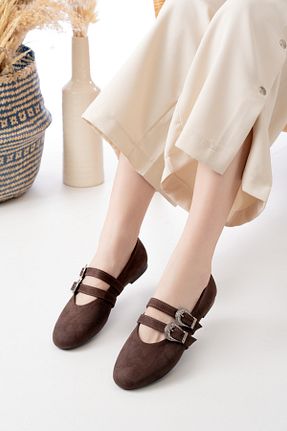 صندل قهوه ای زنانه چرم مصنوعی Egepass - کد 898837423