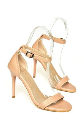 صندل بژ زنانه پاشنه نازک Fox Shoes - کد 185910