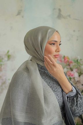شال طوسی زنانه ابریشم Arwella - کد 898217999