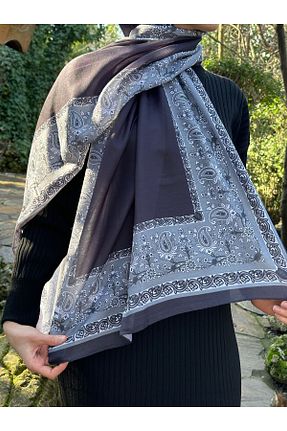 روسری سرمه ای پنبه ای cilekscarf - کد 898222505