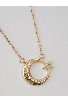 گردنبند استیل ( فولاد ) طلائی زنانه استیل (فولاد) Okyanus Butik - کد 898221489